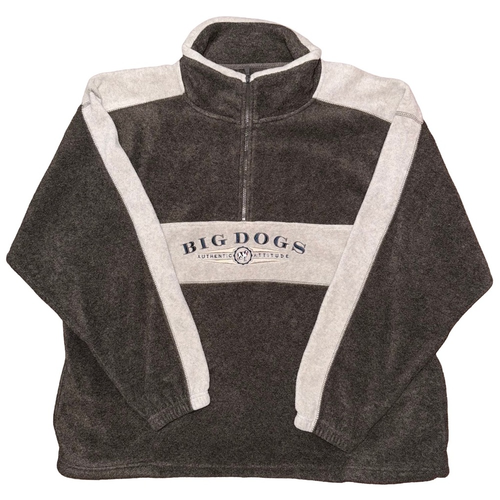 Vintage 90s Big Dogs Embroidered Logo Polar Fleece Pullover Indie Sleaze Skater